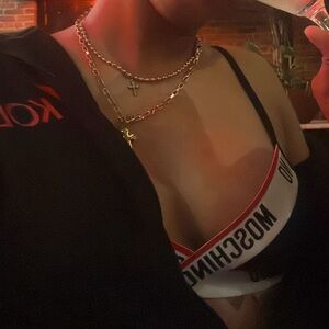 Moschino Black and White Bralette